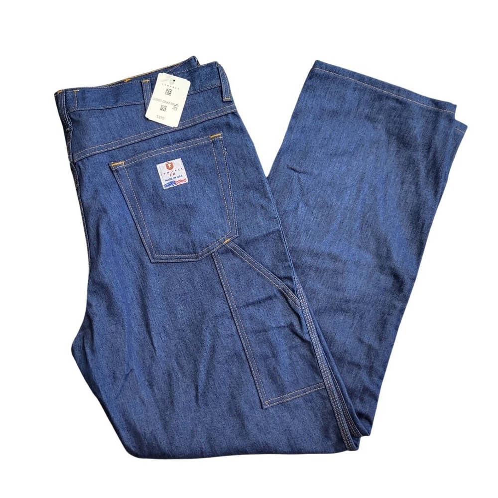 Tyndale FR UltraSoft Straight Leg Jeans Mens 38x33 Dark Wash 19 CAL HRC‎ 2 NEW